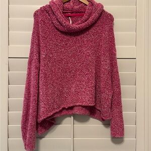 Free People Raspberry Cowl Neck Sweater